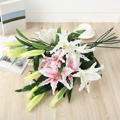78cm Fake lily Artificial silk flowers nch DIY creative bouquet mothers gift birthday valentines party garden room decor