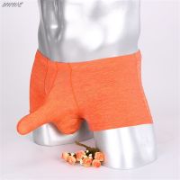 【hot】♂ Penis Sleeve Men Elephant Front Male Cotton Boxers Breathable Sport Shorts