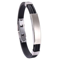 Steel Silicone Bracelets Energy Men Detox LymphUnclog Titanium