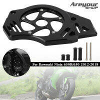 Areyourshop ฝาครอบเฟืองโซ่รถจักรยานยนต์สีดำสำหรับ Kawasaki Ninja 650R 650 Vulcan ER6N ER6F ER-6F ER-6N Versys 650 KLE650 VN650 Diablo 650