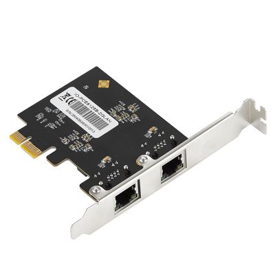 PCIE Gigabit Network Card Adapter with 2 Ports 2500Mbps PCIe 2.5Gb RTL8125B Ethernet Card RJ45 LAN Controller Card
