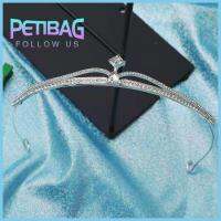 PETIBAG เพื่อนเจ้าสาวสาวสวย แต่งงานในงานแต่งงาน อุปกรณ์เสริมผม โลหะผสมอัลลอยด์ เครื่องประดับศีรษะพลอยเทียม มงกุฎรัดเกล้าเจ้าสาว เพทายลูกบาศก์ ที่คาดผมคริสตัล