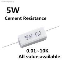 ஐ₪▩ 5pcs 5W 6.8 8 10 15 20 22 24 25 27 33 ohm 6.8R 8R 10R 15R 20R 22R 24R 25R 27R 33R Ceramic Cement Power Resistance Resistor 5