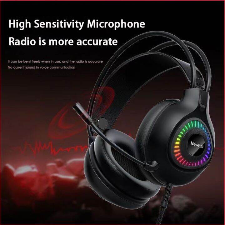 NewFun Gaming Headphone 3D Sound Wired Headset Noise Canceling ...