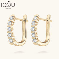 IOGOU Moissanite U รูปร่างต่างหูห่วง2.5มิลลิเมตร D สีต่างหูเพชรจริง925เครื่องประดับเงินได้รับการรับรองเดิมหมั้นของขวัญ