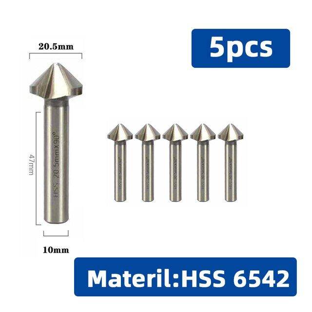 hss-chamfer-chamfering-cutter-end-mill-เครื่องมือ-countersink-drill-bit-set-to-wood-stell-chamfer-cutter-power-tool-3-flute-90-องศา