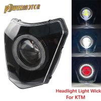 ✸ Motorcycles New Headlamps Round LED Head Light Headlamp Wick For KTM TE TC FE EXC XCF XCW 125 - 450 530 690 SMR XC-W Six Days