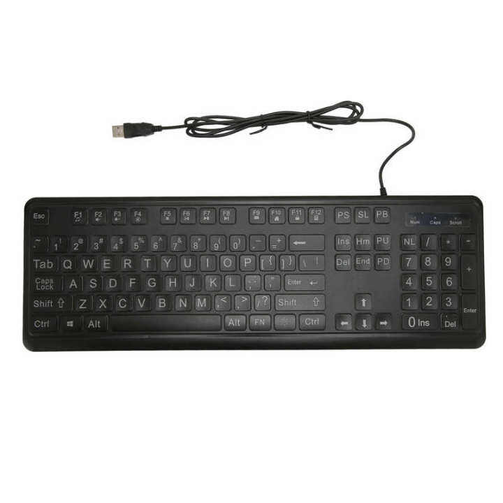 Large Print Keyboard Large Bold Letters 104 Keys Standard Full Size USB ...