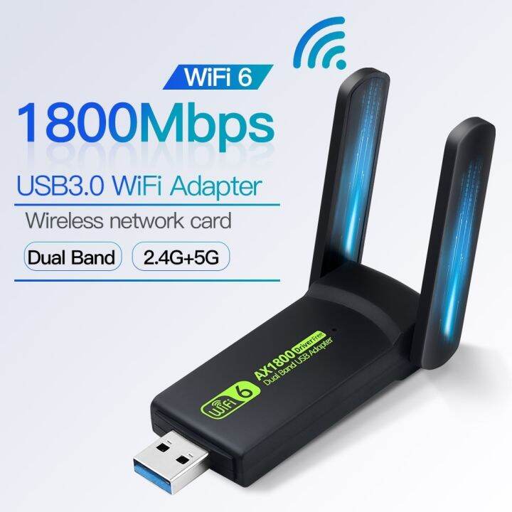 อะแดปเตอร์3-0-wi-fi-6-usb-1800mbps-802-11ax-dual-band-2-4g-5ghz-การ์ดเน็ตเวิร์กเครื่องส่งสัญญาณไวไฟไร้สายสนับสนุนชนะ-rtl8832au-10-11ชิ้น