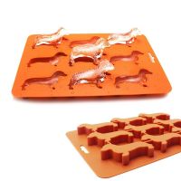 【YF】 1PC Silicone Mold Puppy Shape Mould Ice Tray Dachshund Cake Baking Chocolate Fondant Cube 9 Holes