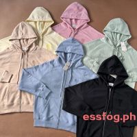 450g Cotton Heavy AMI Macaron Color Zipper Hooded Jacket Unisex