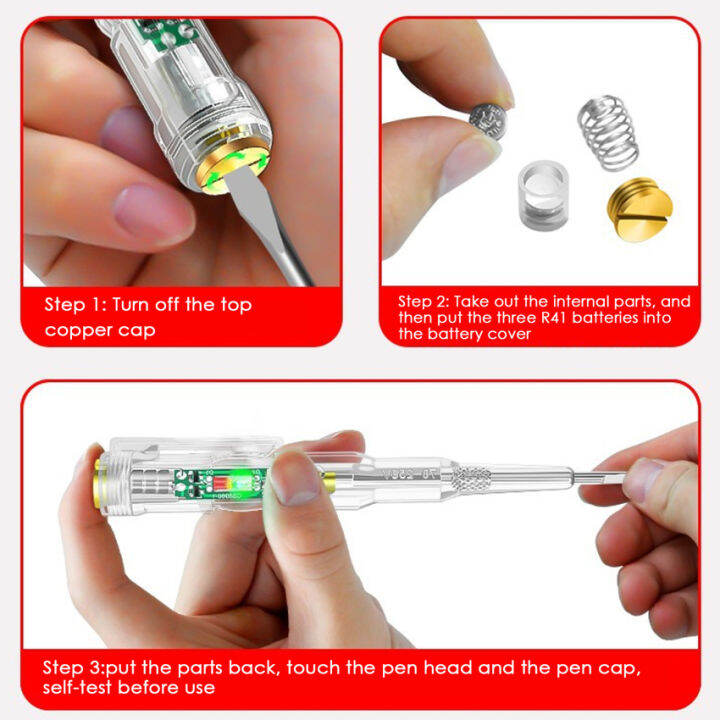 เครื่องทดสอบแรงดันไฟฟ้าเหนี่ยวนำตัวทดสอบวงจร70-250v-ไขควงไฟฟ้าเหนี่ยวนำไฟฟ้าพร้อมทดสอบไฟแสดงสถานะ