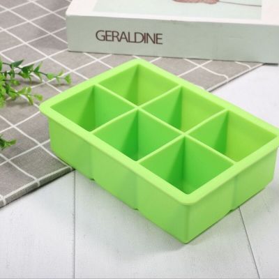 Food Grade 16.5*11.5*5 Cm Square Shape Ice Cube Mold Fruit Ice Cube Maker 6 Lattice Ice Tray Bar Kitchen Accessories Silicone Ice Maker Ice Cream Moul