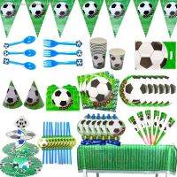 ℗✶◇ Football Party Decorations 1st Birthday Party Cutlery Napkins Paper Cups Tablecloths Flagpoles Kids Favorite Boys Party Decorati