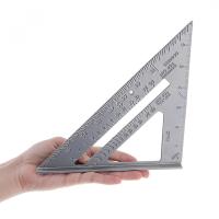 7" Triangle Ruler Aluminum Alloy Ruler Square Ruler Measuring Ruler Woodwork Speed Square Triangle Angle Protractor Measuring