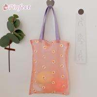 [Pinfect] INS เกาหลี organza เดซี่ดอกไม้เย็บปักถักร้อยกระเป๋าถือผู้หญิงตาข่ายใส totes กระเป๋าสุภาพสตรีสาวฤดูร้อนเดินทาง Holiday B each กระเป๋าช้อปปิ้งกระเป๋า