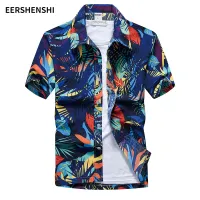 [EERSHENSHI stripe shirt flower shirt fashion Men shirt men shirt male stripe print beach shirts Hawaii shirt for men shirt fastival Col 4380-edia,Floral shirt Men