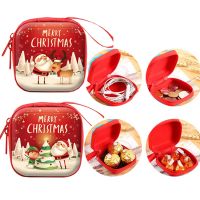 【CW】♤☃✙  Tinplate Coin Purse Earphone Storage Gifts Claus Elk Pattern