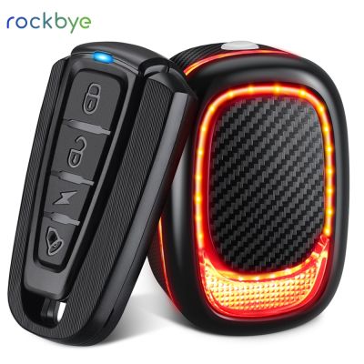 Rockbye Bicycle Security Tailight Alarm Lock with Remote Anti-thef IP65 Waterproof Cycling 4 Modes Smart Brake Sensor Light Power Points  Switches Sav