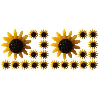 ﹊✱ 40 Pcs Sun Flower Pin Portable Push Office Cork Board Decorative Cork Boards Thumb Tacks Iron Flat Office