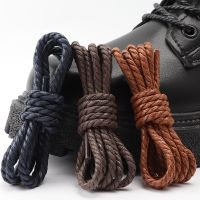 Leather Shoelaces Round Shoe laces Waterproof Waxed Cotton Shoelace Oxford Boots Laces for Shoes 60/80/100/120/140/180cm 1Pair