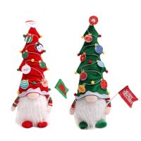 【CW】 Christmas Gnome Doll Christmas Faceless Doll With Lights Swedish Tomte Doll With Light Nordic Plush Elf Doll Gnome Ornaments