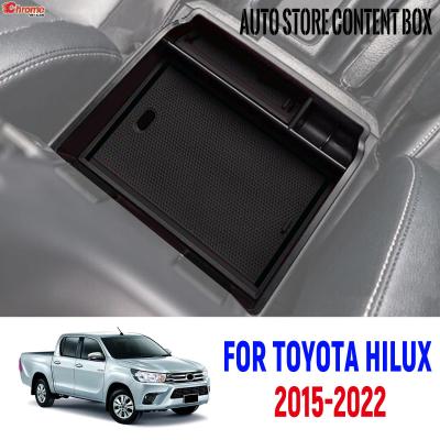 สำหรับ Toyota Hilux 2015 - 2018 2019 2020 2021 2022ที่เท้าแขนตรงกลางภายในคอนโซลกลางภาชนะกล่องเก็บของตัวจัดระเบียบ