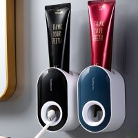 ﹊✗✼ Adhesive Automatic Toothpaste Squeezer Set Wall-Mounted Toothpaste Holder Toothbrush Rack Wall Suction Toothpaste Squeezer