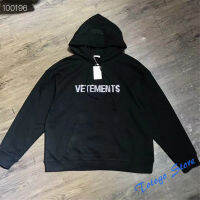 Vetements ร้อนเพชรจดหมายสีดำเสื้อผู้ชายผู้หญิงที่มีคุณภาพสูงที่เรียบง่ายผ้าฝ้ายแฟชั่นสบายๆ1:1 VTM เสื้อ H Oodies