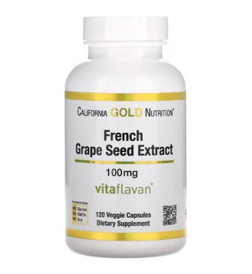 (พร้อมส่ง) California Gold Nutrition, French Grape Seed Extract, VitaFlavan, 100 mg