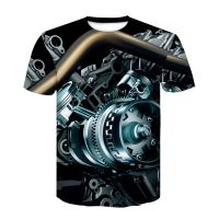 Motorcycle 3D Printed T-shirt Punk Clothing Retro Clothes Mechanical Tshirt Men Women Summer Fashion Casual Streetwear Tops Tee