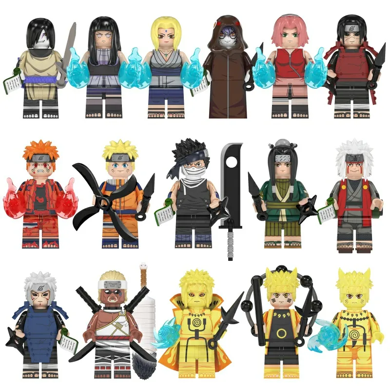 Minifigures Naruto Uzumaki Uchiha Itachi Sasuke Tokashi Kakashi Madara  Building Blocks Brinquedos Para Crianças - Escorrega o Preço