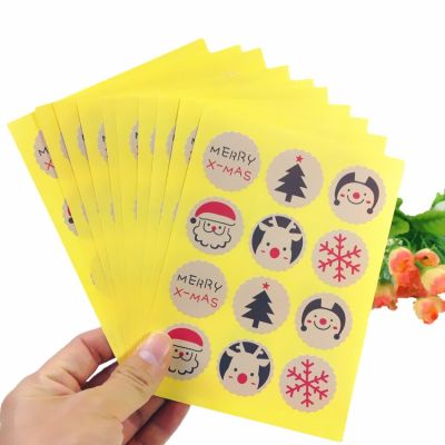 1200pcs/Vintage Christmas Theme Sealing sticker DIY Gifts posted  Baking Decoration label Multifunction Stickers Labels