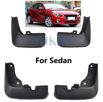 ด้านหน้าด้านหลัง Molded Mud Flaps สำหรับ Mazda 3 (BM) Axela 4ประตูซีดาน2014-2017 Mudflaps Splash Guards Mud Flap Mudguards 2015 2016