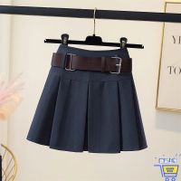 ✘ Bust to show thin female new spring and summer 2022 han edition joker little short of tall waist pleated a word with belt