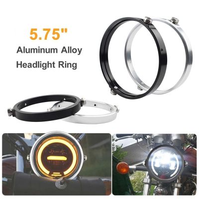 Universal 5.75 Inch Aluminum Round Headlight Housing Headlamp Trim Ring Mount Bracket Motorcycles