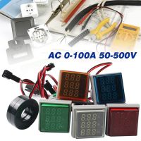 AC 50 500V 0 100A Square LED Digital Voltmeter Ammeter 110V 220V Voltage Current Meter Voltammeter Car Volt Amp Tester Detector