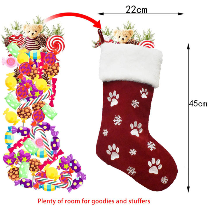 ถุงเท้าคริสต์มาสสำหรับต้นคริสต์มาสความจุมากถุงน่องสำหรับอุปกรณ์ต้นไม้คริสต์มาส