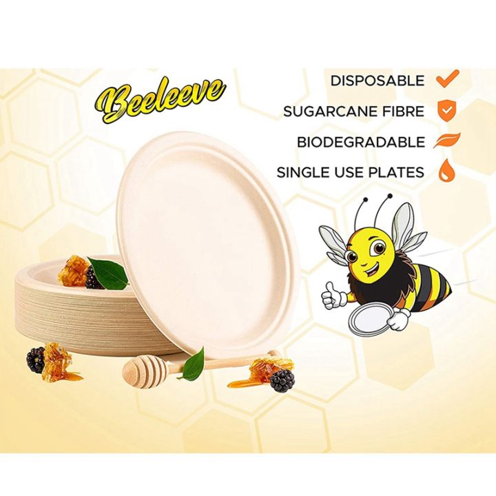 200-pack-7in-compostable-disposable-round-bagasse-paper-plates-biodegradable-sugarcane-fibre
