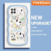 YIWESAN เคสปลอกสำหรับ Samsung Galaxy A22 4G A22 5G ลายการ์ตูนน่ารัก Pochacco กรอบใสโทรศัพท์เคสซิลิโคนกันกระแทกป้องกันเลนส์กล้องสร้างสรรค์เคสนิ่มโปร่งใส