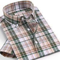 Checkered Mens เสื้อลำลองผ้าฝ้าย100 แขนสั้นฤดูร้อน Cool เสื้อลายสก๊อตสำหรับชาย Slim Fit ชายเสื้อ Pocketless Quality