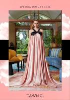 TAWN C. - Pink Satin Layla Gown ชุดราตรีผ้าซาตินแต่งโบว์