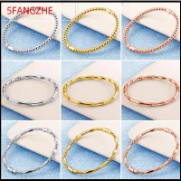 5FANGZHE ทองสีทอง กำไลไม้ไผ่ เล็กๆน้อยๆ เหล็กไร้สนิม เครื่องประดับแฟชั่นเครื่องประดับ ของใหม่ เงินสีเงิน สร้อยข้อมือเทรนด์ สำหรับผู้หญิง