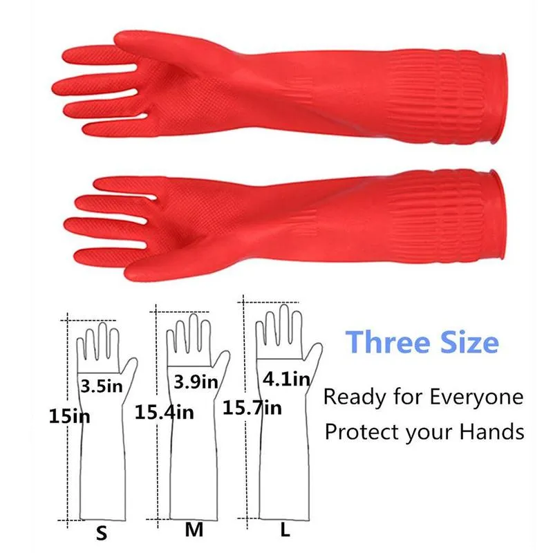 long red rubber gloves