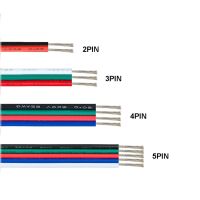 NSPIRE ฉนวน PVC ไดรเวอร์ LED สายไฟฟ้า 2/3/4/5 Pin สำหรับ WS2812B RGB LED Strip Strip Lights Connector Wire สาย LED ตัวเชื่อมต่อ สายต่อ RGB