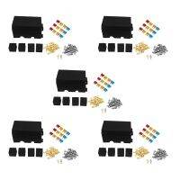 5X 12 Way Blade Fuse Holder Box with Spade Terminals and Fuse 4PCS 4Pin 12V 80A Relays for Car Truck Trailer and Boat