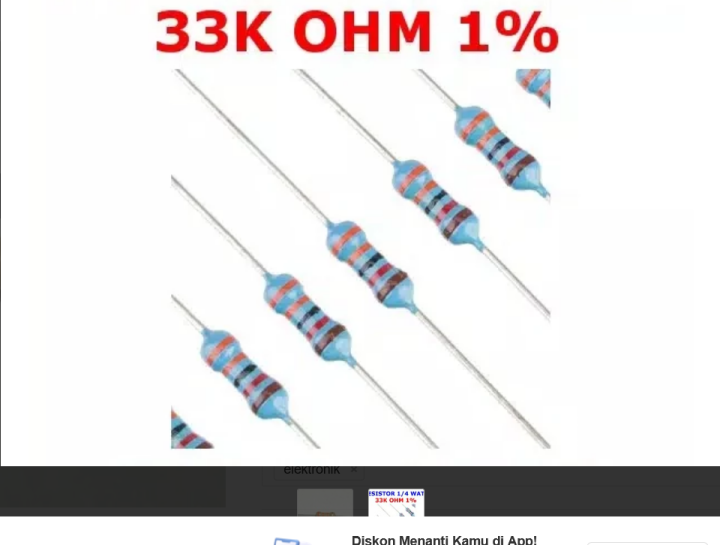 Resistor 33k Ohm 025w 25pcs Lazada Indonesia