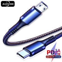 AUOVIEE สาย USB Type C เป็น Micro Usb,สำหรับโน๊ตบุ๊คพอร์ต USBC กับโทรศัพท์มือถือไมโคร USB ข้อมูลซิงค์การชาร์จอย่างรวดเร็วสายชาร์จ TypeC Pd