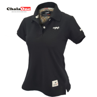 เสื้อโปโลหญิง ChalaOne ผ้า Premium Cotton นุ่มกว่าใส่สบายกว่า สีดำ