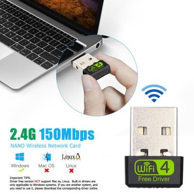 Mini Wifi Adapter Wireless Network Card Usb Free Driver Wi Fi Dongle Network Card Ethernet For Desktop Pc Laptop